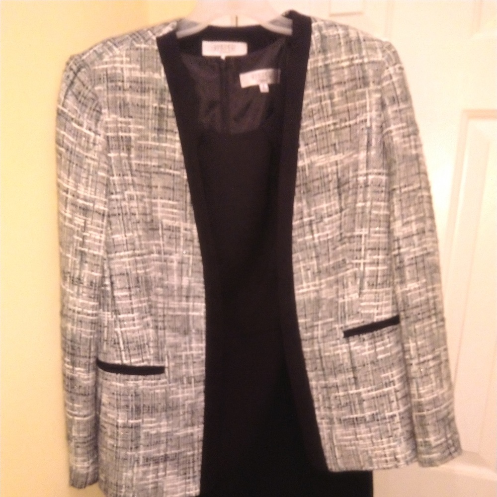 KASPER SEPARATES SUIT PLUS SIZE 18 BLACK & WHITE